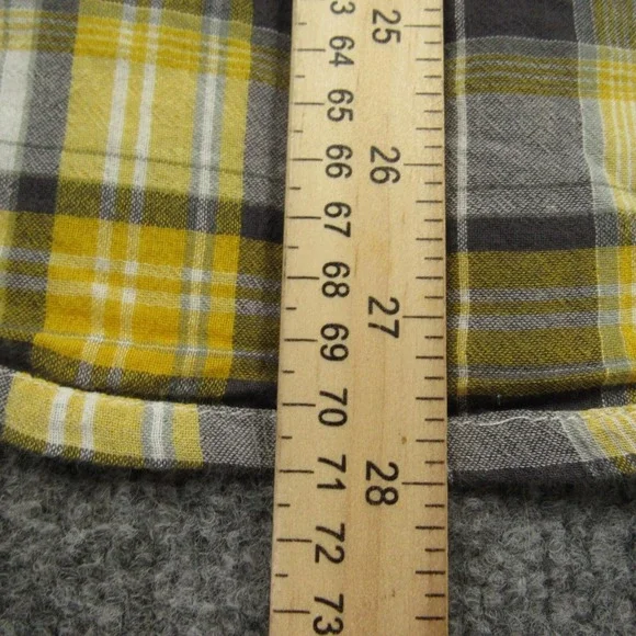 The North Face Shirt Men Large Yellow‎ Black Plaid Hiker Camp Outdoors Slim Fit - Picture 7 of 11
